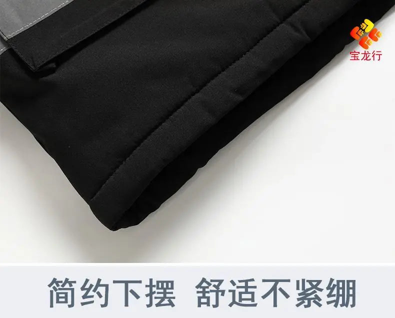 Winter Work Jacket Men, Waterproof Windproof Reflective Thermal Coat, Fleece Lined Abrasion Resistant Parka