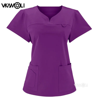NEW Slim fitting elasticity scrubs sets Operating Room Medical Uniform scrubs uniform nurse women Solid color Surgery Suit