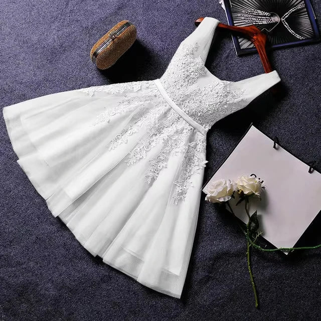 Hot Selling A-line Lace Wedding Dress Short Sleeve Appliques Princess Gown Dresses Party Prom Bridesmaid Dress Vestido De Noiva
