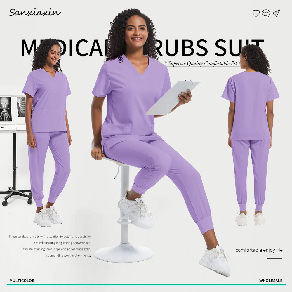 Hospital Scrubs Sets Doctor Nursing Uniform Suit for Male Female Dental Clinic Supplies Nurse Uniforms Women Medical Accessories