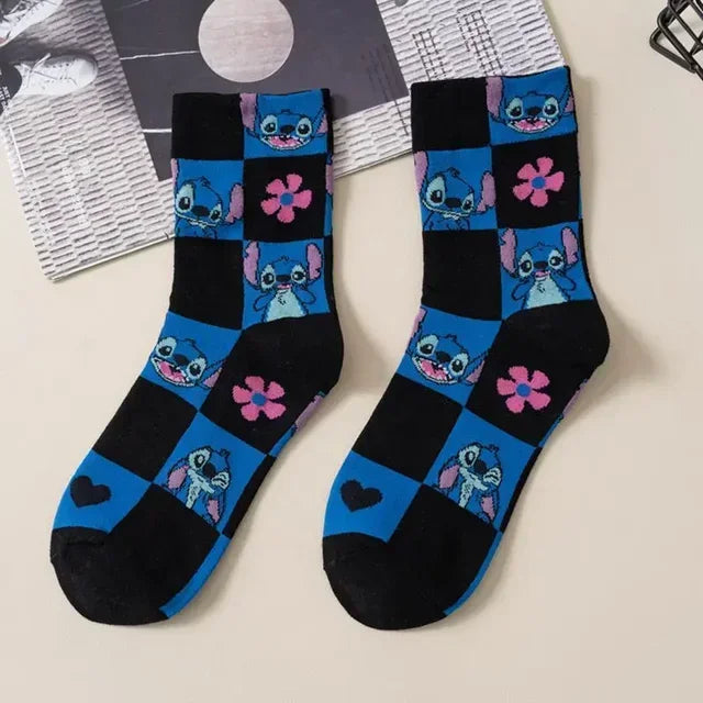 Stitch Anime Lilo & Stitch Cotton Midtube Stockings Socks Cartoon Stitch Dolls Boys Girls Warm Sleep Socks Kids Christmas Gifts