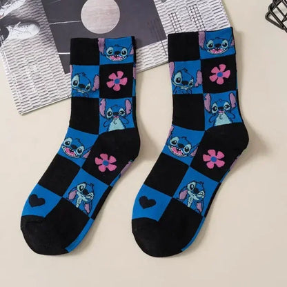 Stitch Anime Lilo & Stitch Cotton Midtube Stockings Socks Cartoon Stitch Dolls Boys Girls Warm Sleep Socks Kids Christmas Gifts