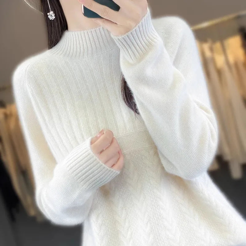 Winter Clothes Woman Top Round Neck Soft Warm Pullover Women's Sweater New Autumn Long Sleeve Knitwear Pull Female Clothing