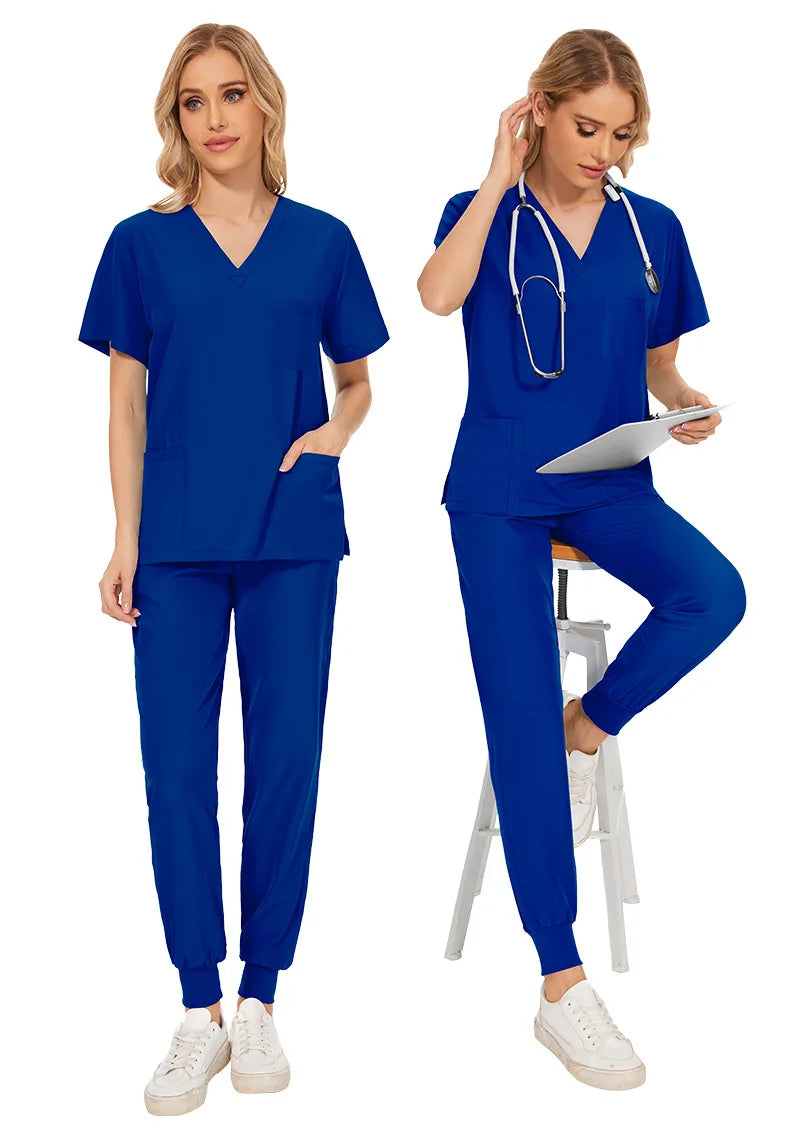 Slim Fit Medical Scrubs Uniform Women Scrub Sets Nursing Accessories Hospital Surgery Gowns Dental Clinic Beauty Salon Workwear