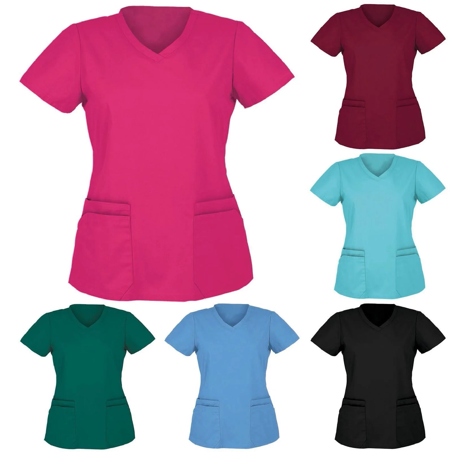 Hospital Scrubs Tops Doctors Uniform For Unisex Medical Supplies Dental Clinic Nurse Scrubs T-Shirt Women Medical Clinic Blouse
