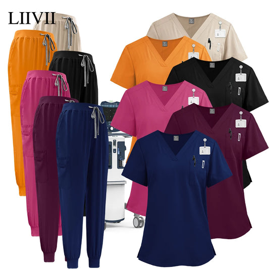 Work Clothes Woman Men Soft Summer Medical Uniform Doctor Surgery Workwear