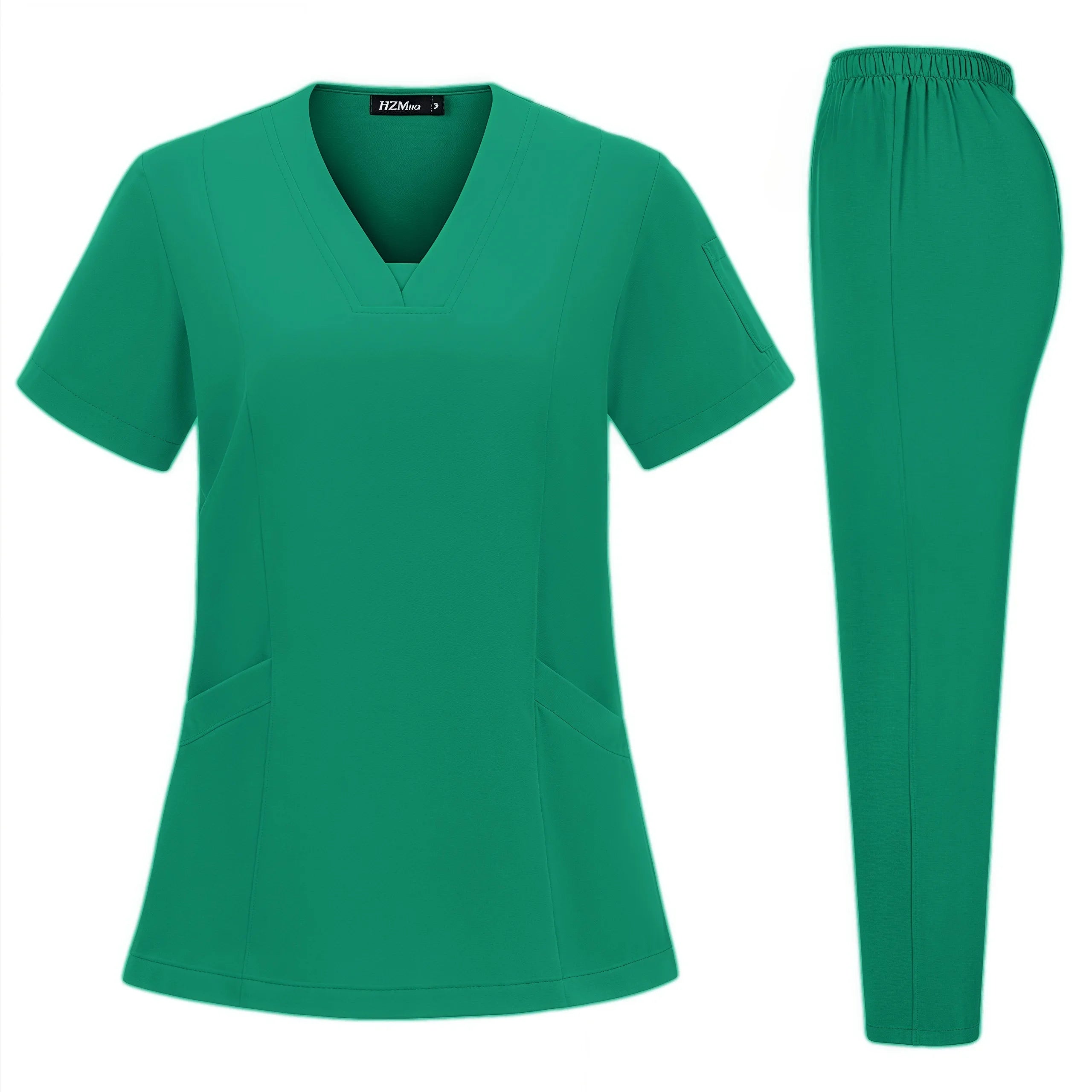 High Quality Hospital Scrubs Uniform Set Nurse Polyester Spandex Stretch Women Scrub Sets Uniforms Nursing Men Medical Scrubs