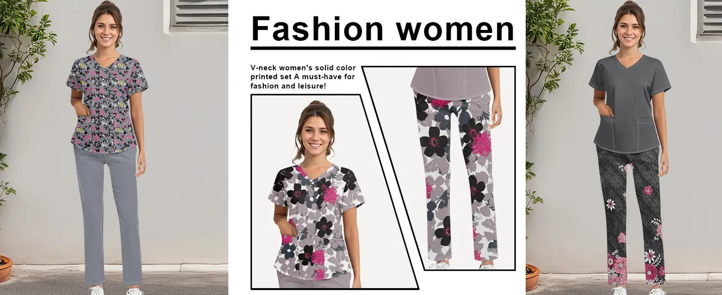 Unisex Medical Uniforms Men Women Nursing Clothes Beauty Costume Nurse Scrubs Sets Doctor Dentist Workwear Clinical Tops Pants