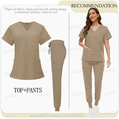 Unisex Medical Uniforms Men Women Nursing Clothes Beauty Costume Nurse Scrubs Sets Doctor Dentist Workwear Clinical Tops Pants