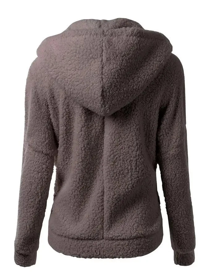 Autumn Winter Warm Jacket Women Hoodie Hooded Casual Female Hoodies Sweatershirt Zipper Coat Solid Soft Fleece Women Coat