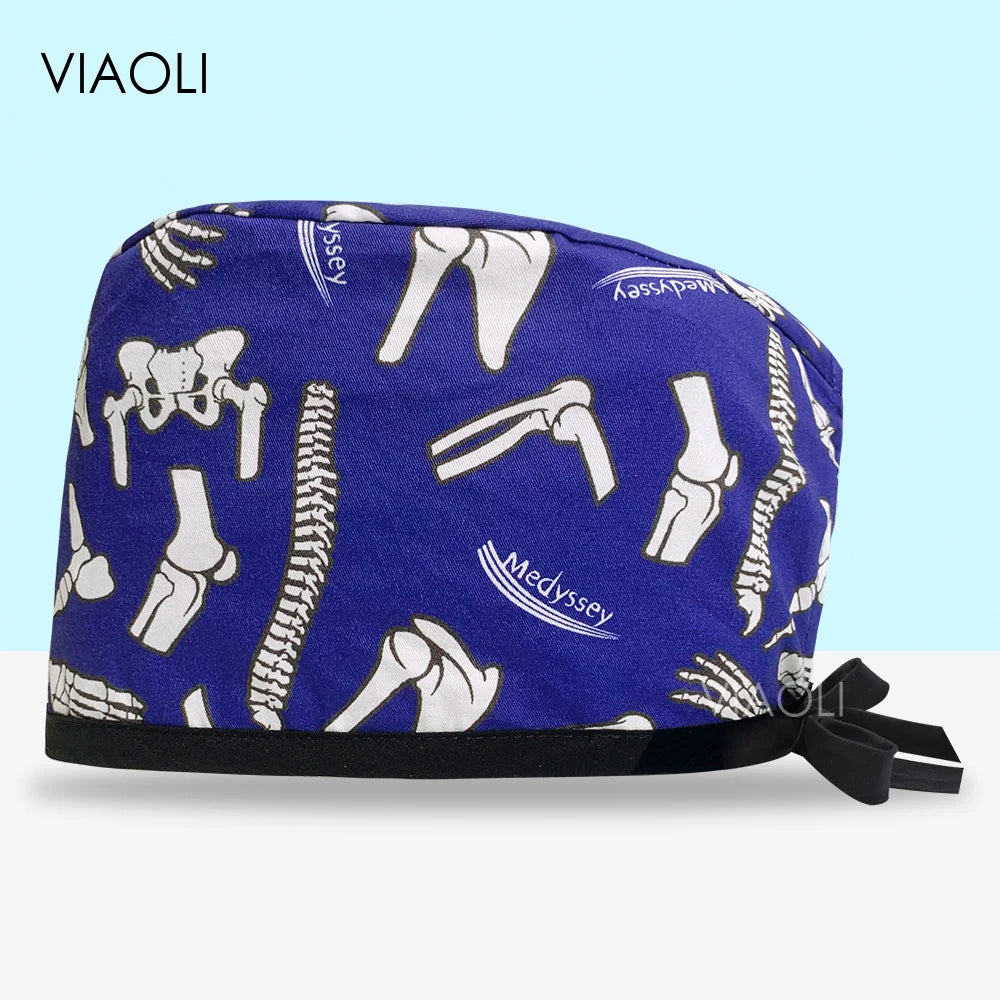 Scrub Cap Printed Cotton Beauty Salon Surgeon Cap Dental Clinic Nursing Hat Women Men Surgical Caps Wholesale Nurse Accessories