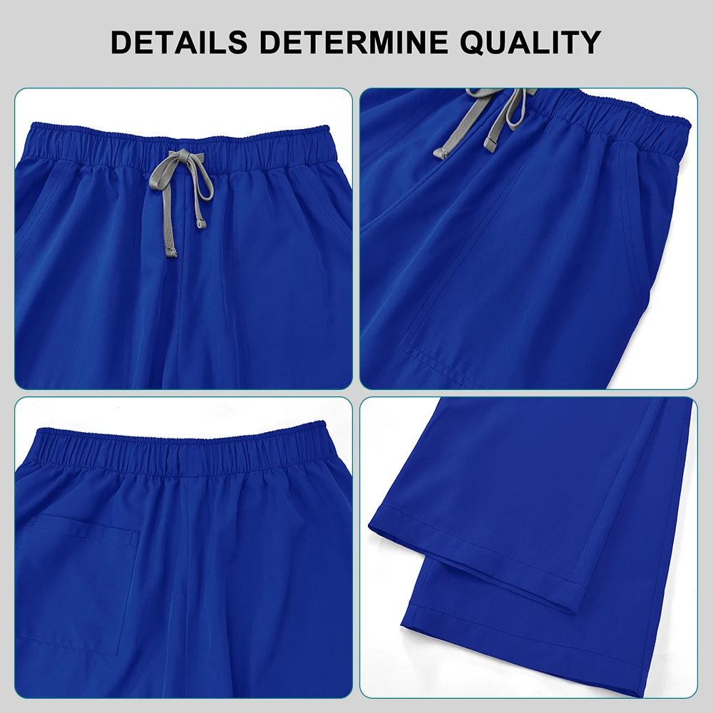 Nursing Elastic Scrubs Anti-Wrinkle Surgical Uniforms Woman Breathable Short Sleeved Top and Pants Sets Nurse Uniform Scrub Suit