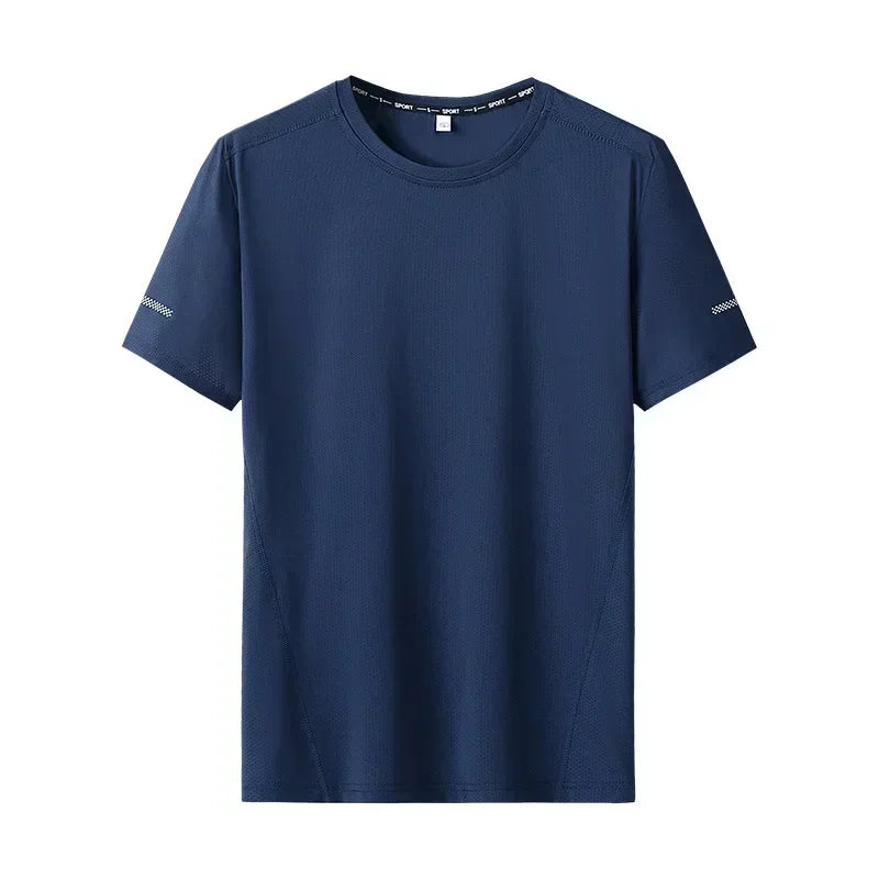 Plus Size T-shirt for Men 6XL/7XL Summer Quick Drying Tees Oversized Round Neck Short Sleeve T-shirt Big Size 110-175kg