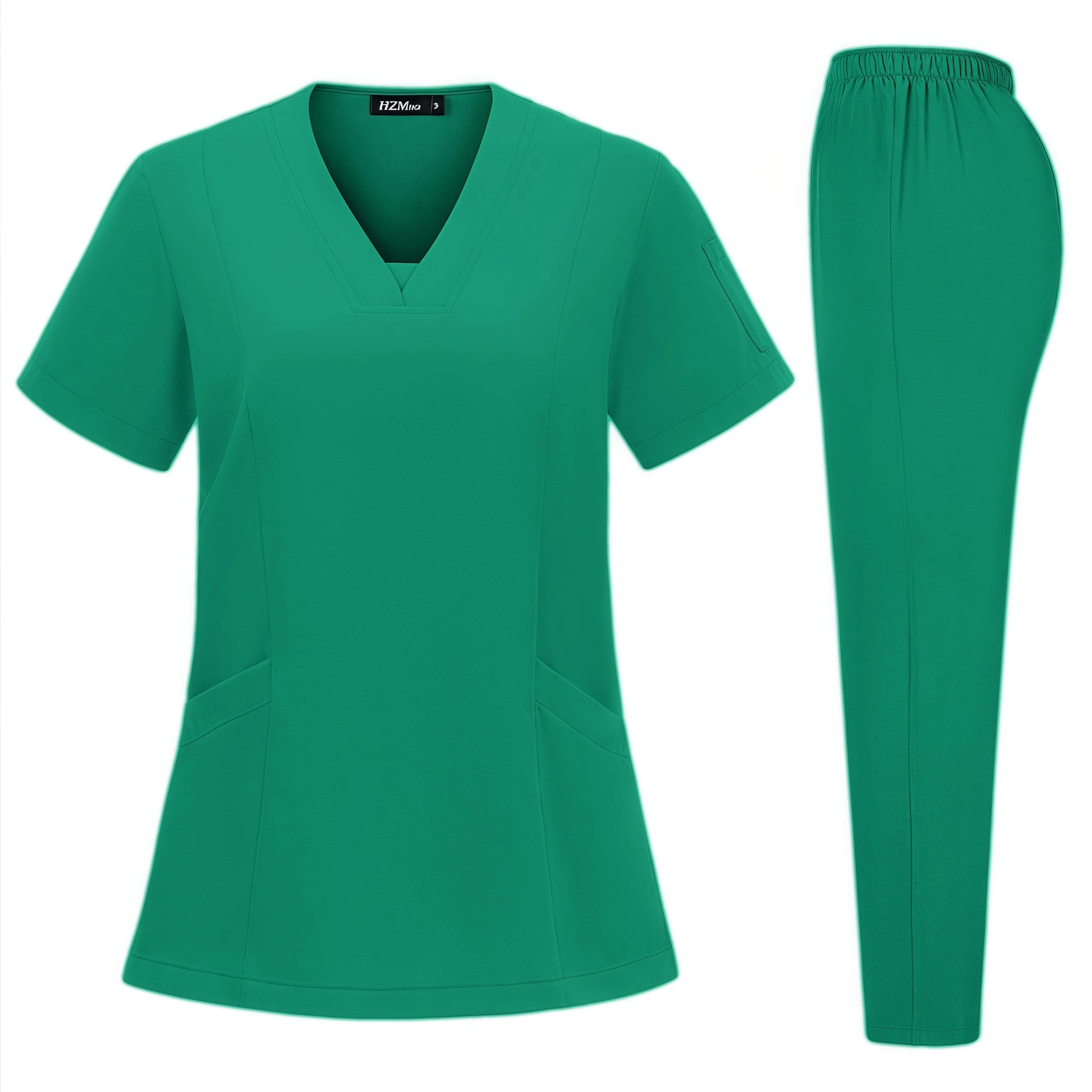 High Quality Hospital Scrubs Uniform Set Nurse Polyester Spandex Stretch Women Scrub Sets Uniforms Nursing Men Medical Scrubs