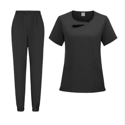 New Medical Doctor Nurse Surgical Uniforms Woman Scrub Set Beauty Salon Work Wear Clinical Scrubs Top-Pants Spa Nursing Tunic