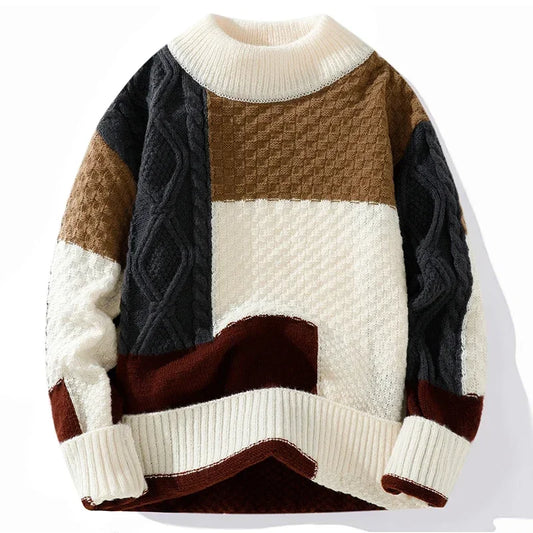 Winter Men's Outdoor Fashion Trend Warm Pullover Sweater Men's Loose and Comfortable Style Fashion Distressed Sweaters