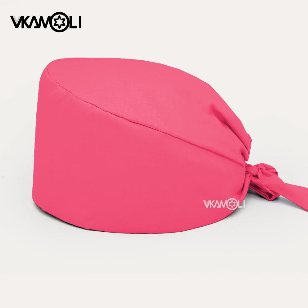 Solid color scrubs caps Pet Grooming Agency Work Scrubs Beauty Work Hats