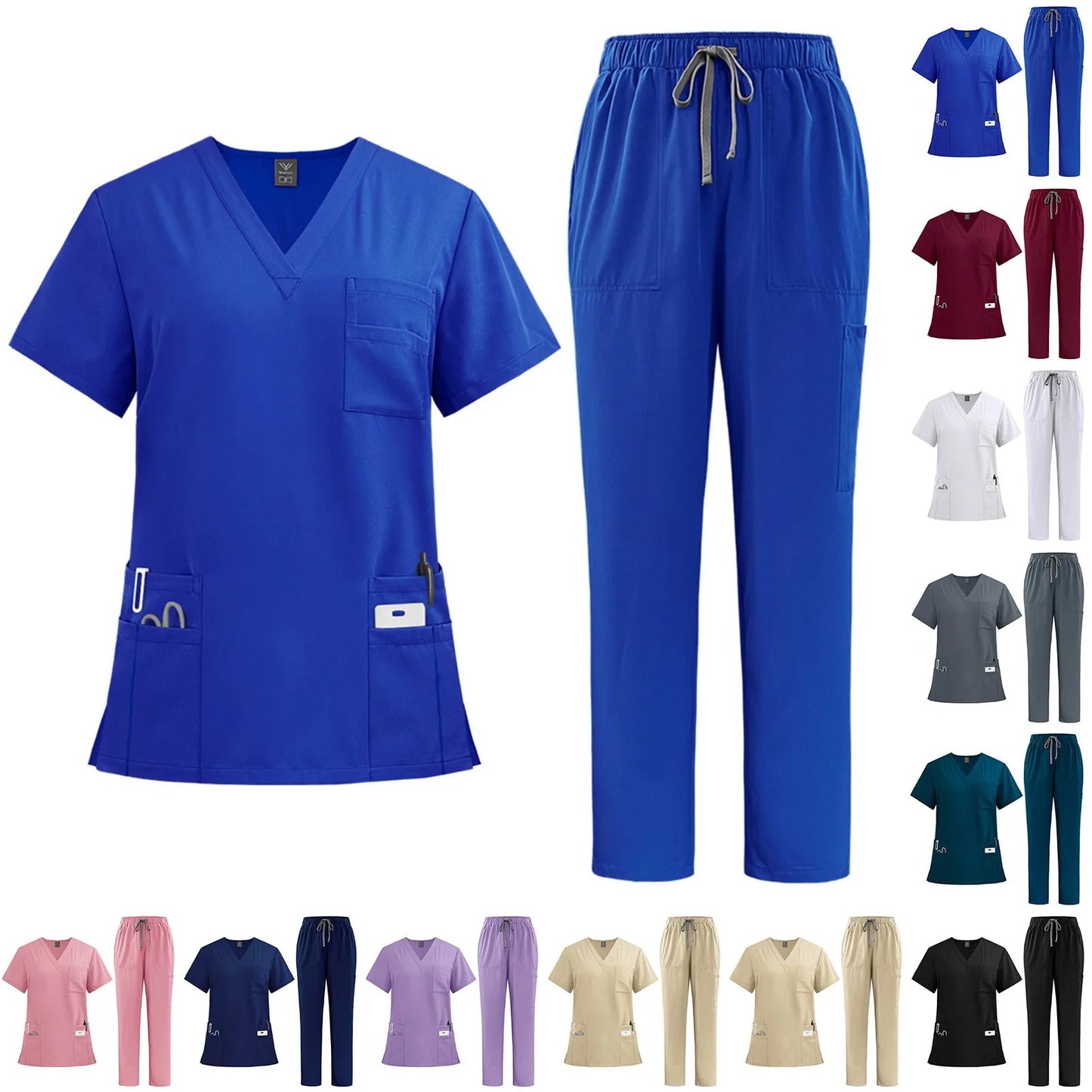 New Hospital Medical Scrub Suits Uniform Women Men Scrubs Set Beauty Work Clothes Nurse Accessories Dental Surgery Suit