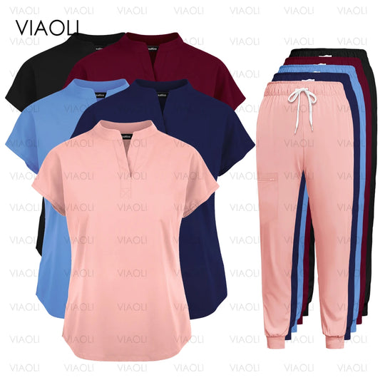 Fashion Clinical Surgical Uniforms Medical Scrubs Uniforms Sets Women Hospital Working Clothes Nurse Accessories Dental Workwear