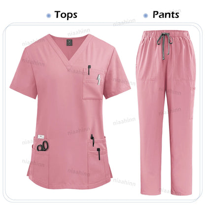 High Quality Medical Clothing for Women Uniform Nurse Lab Coat Unisex Wholesale Tops and Pants Suits Nursing Scrubs Uniforms Set