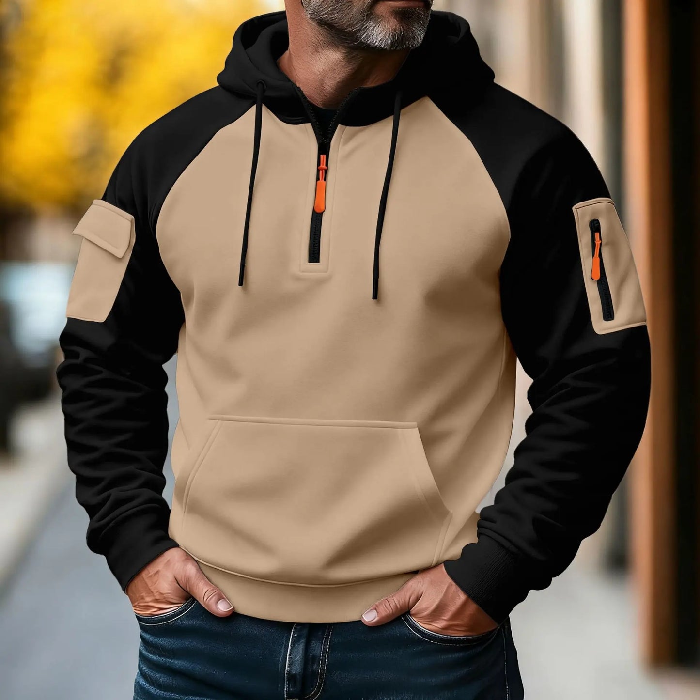 Winter Men's Hooded Sweater - Stylish and Fashionable Casual Long-Sleeved Loose-Fitting Multi-Colored with Zipper