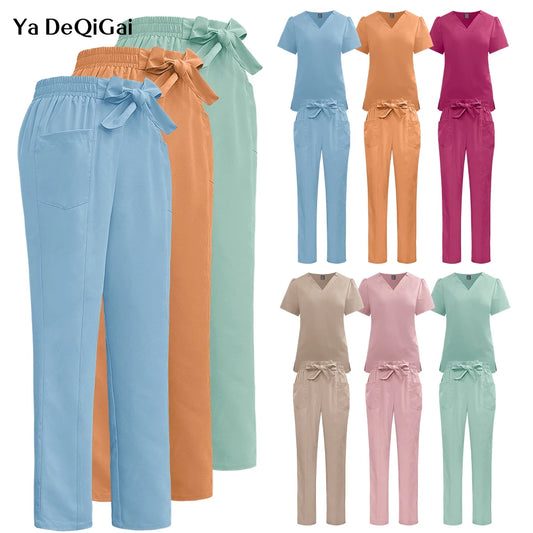 Scrub Uniform Women New Fashion Beauty SPA Work Clothes Medical Surgical Uniform Doctor Dentist Workwear Nursing Nurse Scrub Set