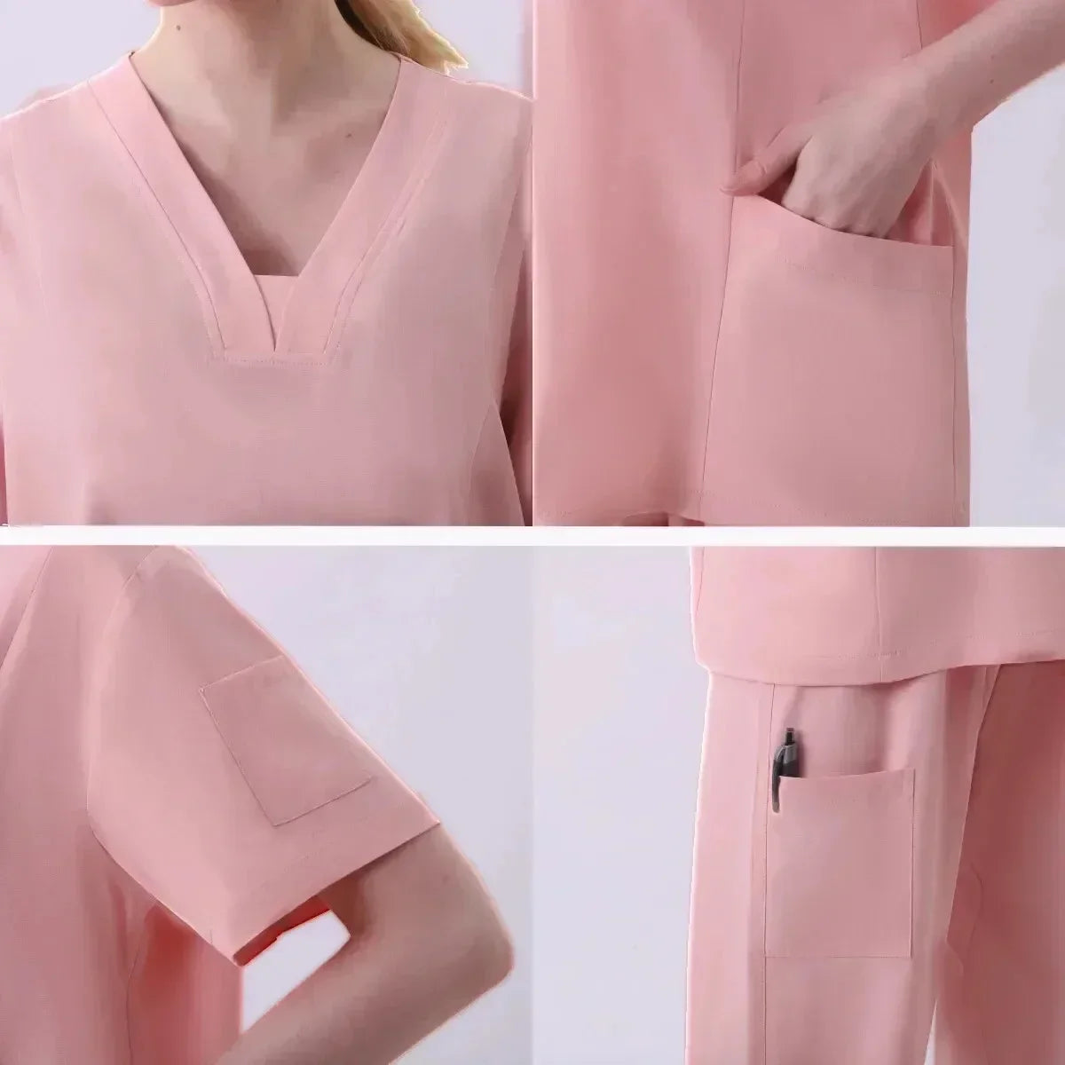 Pet Grooming Institution Scrubs Set High Quality Spa Uniforms Unisex V-Neck Work Clothes Medical Suits Clothes Scrubs Tops Pants