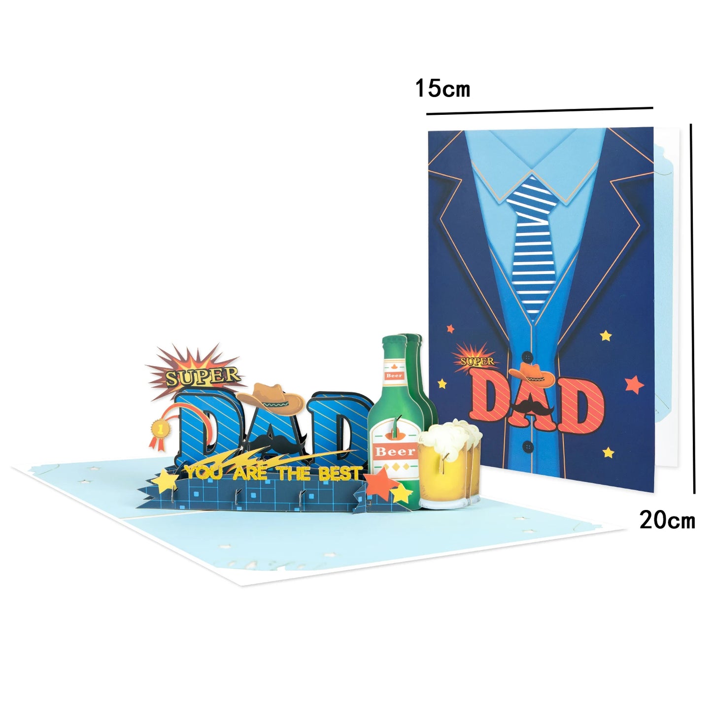 Fathers Day Cards 3D Pop-Up Father Birthday Greeting Card for Dad, Father's Day Gift for Dad