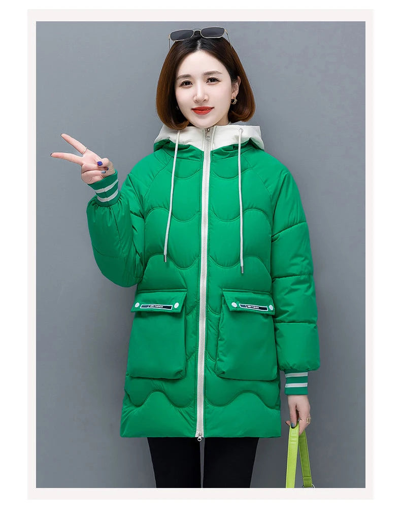 Long Winter Jacket Women Down Cotton Coats New Cotton Padded Puffer Parka Coat Women Hooded Outwear Thicken Warm Jacket 4XL