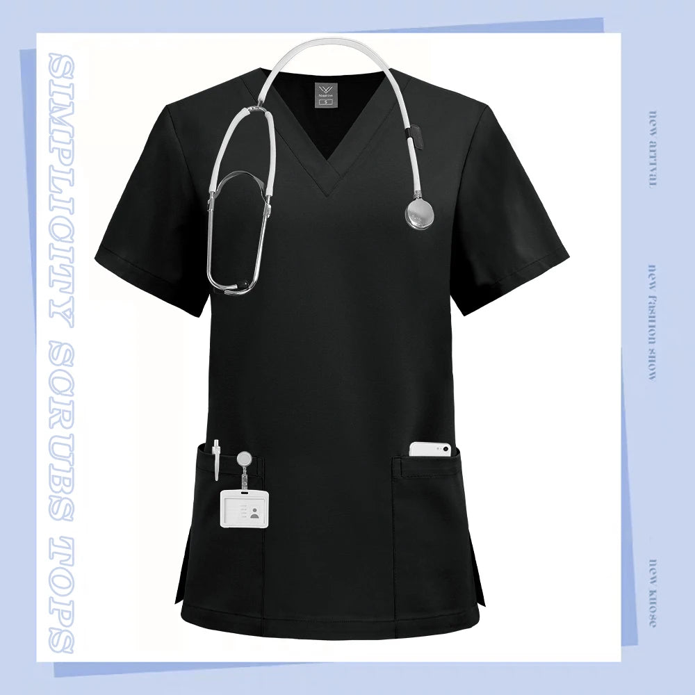 Wholesale Scrubs Top Medical Surgical Uniform Scrub Blouse Unisex Hospital Working Clothing Pharmacy Nurse Shirt Dental Workwear