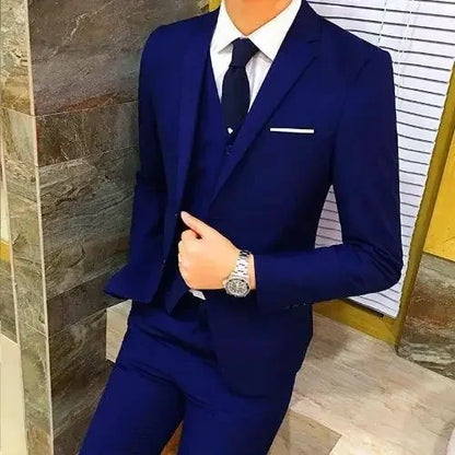 Men's Three-piece Suit Casual Slim Fit Business Attire