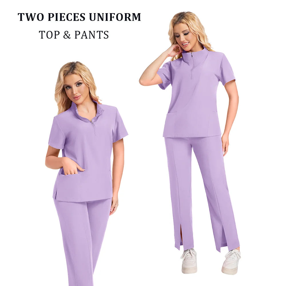 Surgical Uniforms Woman Scrub Set Medical Nurse Beauty Salon Workwear Clinical Scrubs Top Pants Spa Doctor Nursing Clinical Suit