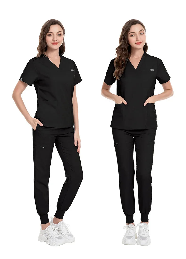 Women Scrubs Sets Nurse Accessories Medical Uniform Slim Fit Hospital Dental Clinical Workwear Clothing Surgical Overall Suits