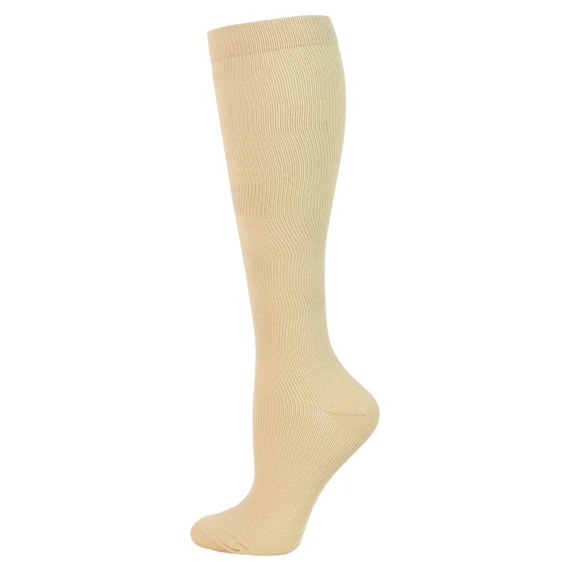 Compression Stockings Blood Circulation Promotion Slimming Compression Socks Anti-Fatigue Comfortable Solid Color Socks