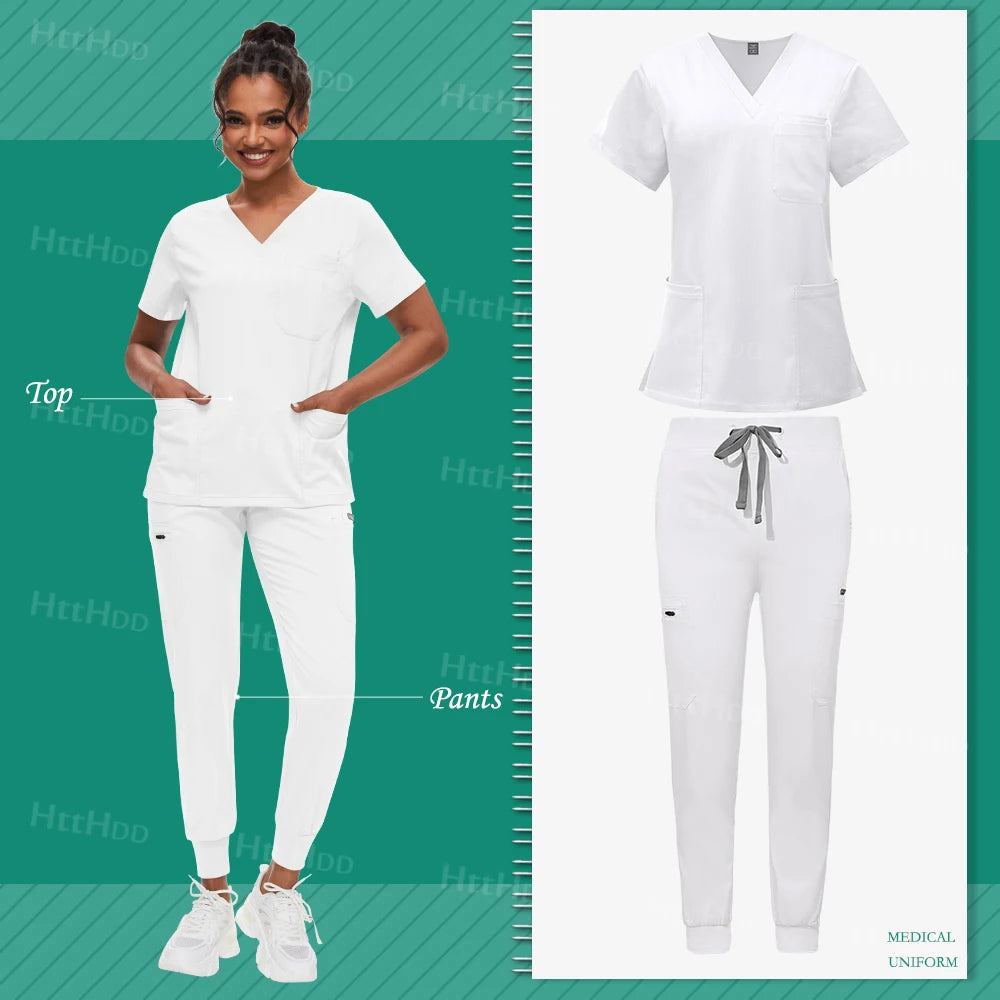 Scrub Sets Uniform Women Joggers Hospital Accessories Medical Surgical Gown Pharmacy Healthcare Work Wear Unisex Mens Scrub Soft