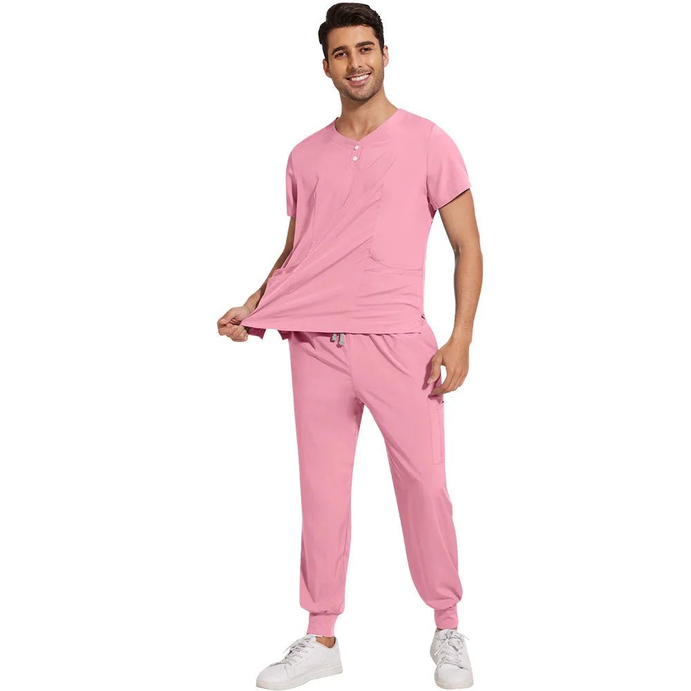 Frosted Suit Uniforms for men's Hospital Gowns Pharmacy Beauty Work Clothes