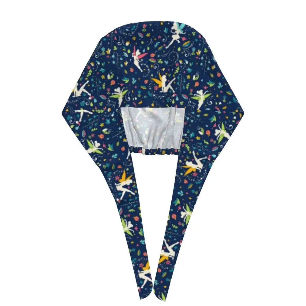 Custom Tinker Bell Breathable Nursing Work Cap Surgical Scrub Caps Unisex Nurse Medical Cap Cartoons Scrubs Hat Medical Surgical