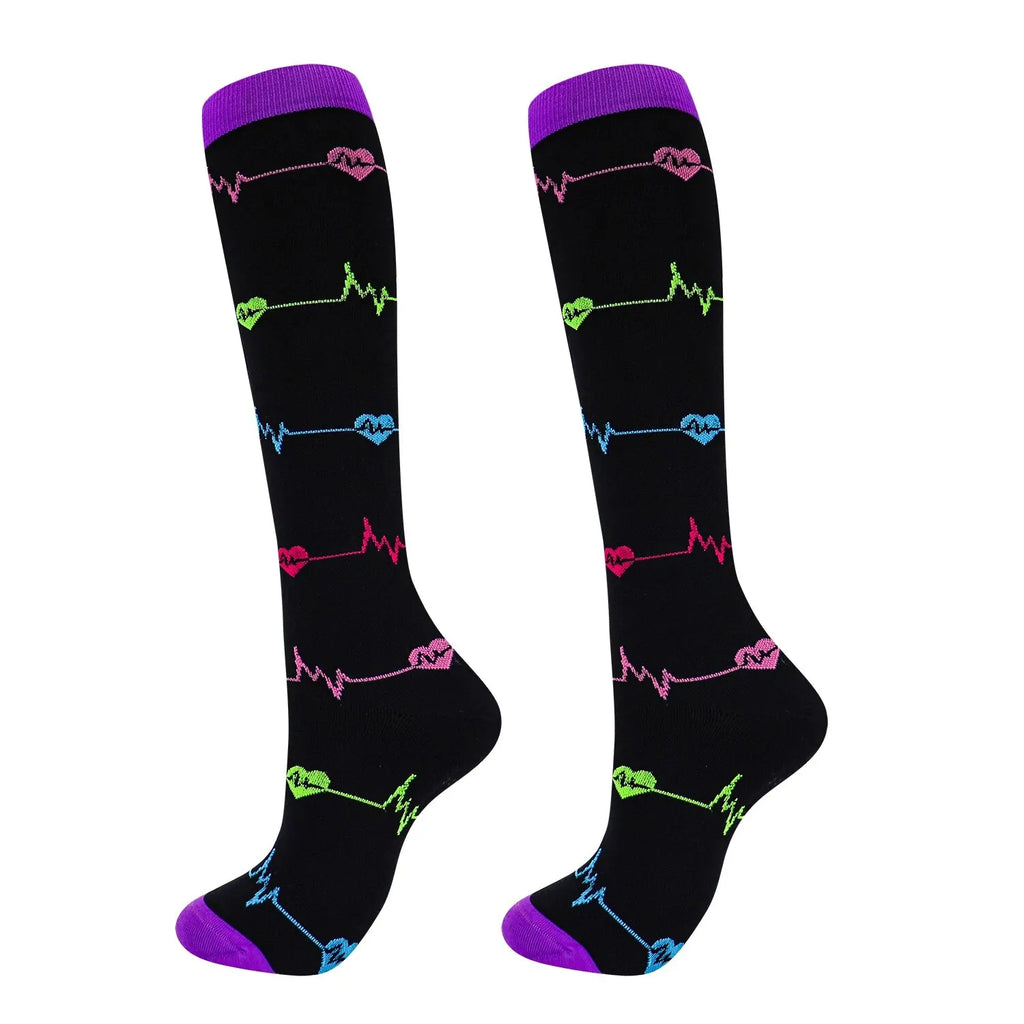 Compression Socks Women Men Knee Stocking 20-30mmHg Edema Diabetes Varicose Veins Nurse Compression Running Cycling Travel Socks