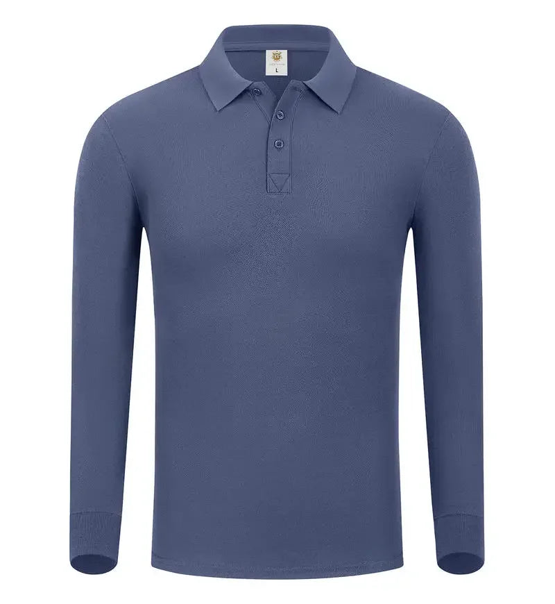 S-7XL Fashion Sportswear High Quality New-Design Men's Polos Shirts Long Sleeve 100% Cotton Casual Polos Customized Your LOGO