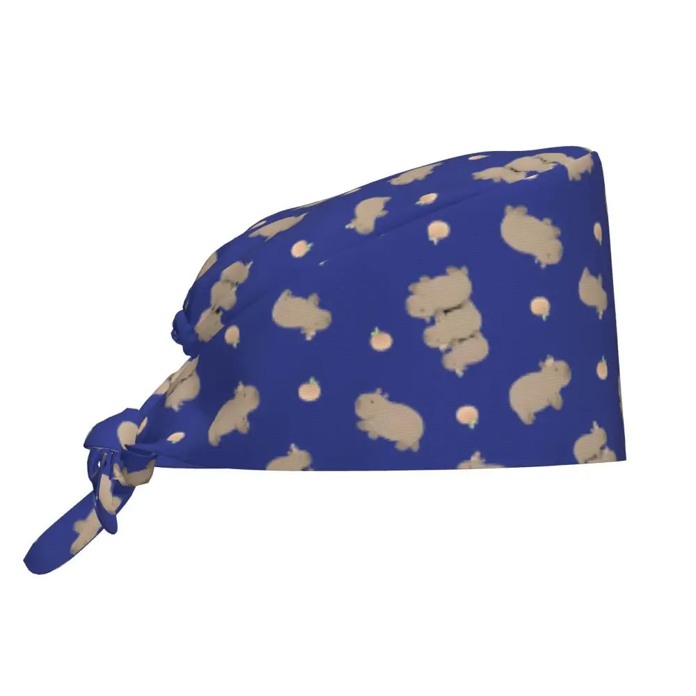 Custom Cartoon Capybara Medical Staff Scrubs Hat Women Men Comic Doctor Nursing Surgical Cap Scrub Caps
