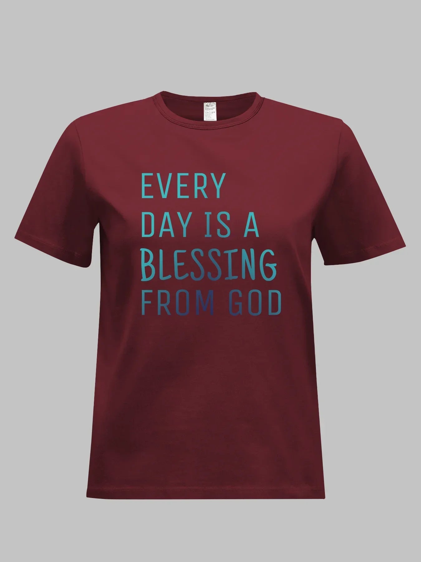 Women Plus Size Clothing Summer Round Neck Short Sleeve Printed Letter Casual BLESSING Plus Size T-Shirts Y2k Top