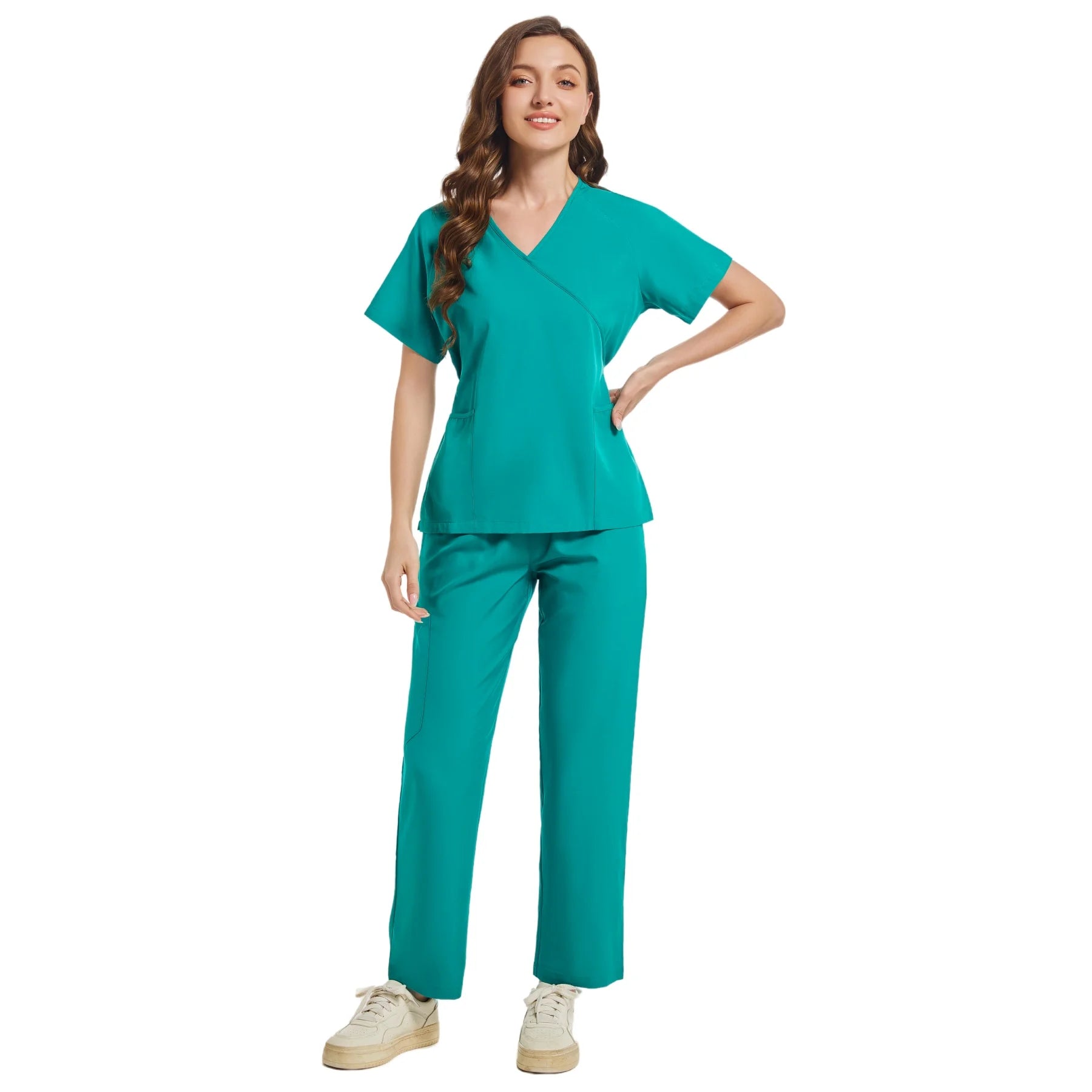 Slim Fit Women Scrubs Sets Hospital Medical Uniforms Nurses Accessories Dental Clinic Beauty Salon Spa Workwear Scrubs Tops Pant