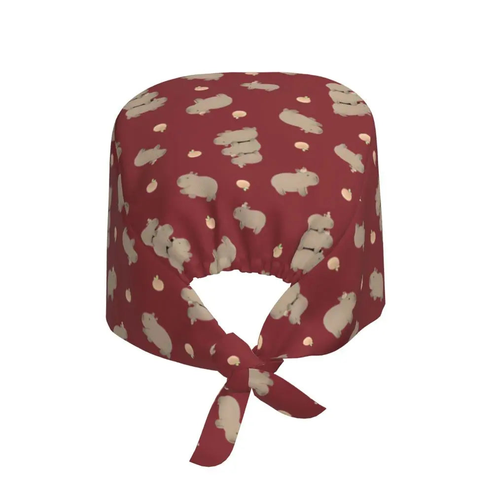 Custom Cartoon Capybara Medical Staff Scrubs Hat Women Men Comic Doctor Nursing Surgical Cap Scrub Caps