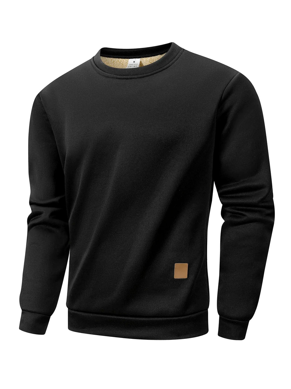 Autumn Winter Men's Fleece Lined Warm Crew Neck Pullover Sweaters Men Fashion Long Sleeve Sweatshirt Streetwear Men's Clothing