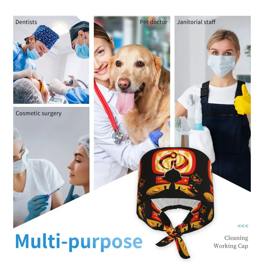 Custom The Incredibles Medical Staff Scrubs Hat Men Women Superhero Anime Doctor Nursing Surgical Cap Scrub Caps