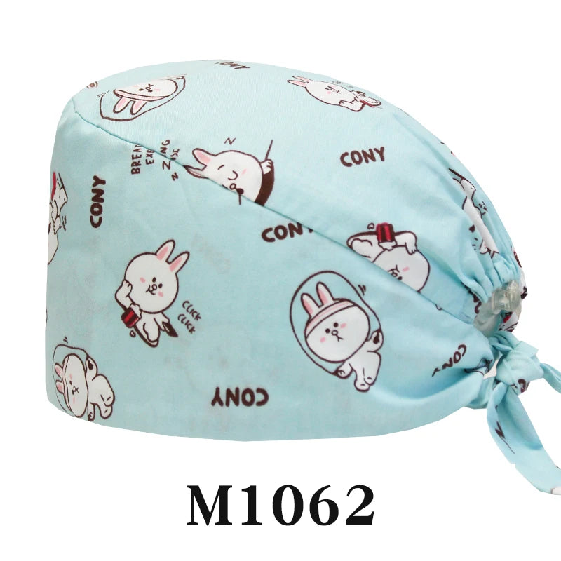 LONG HAIR Scrub Caps Surgical Medical Hats Cotton Nursing Caps Breathable Bouffant Healthcare Chef Pediatric Veterinary Hats M81