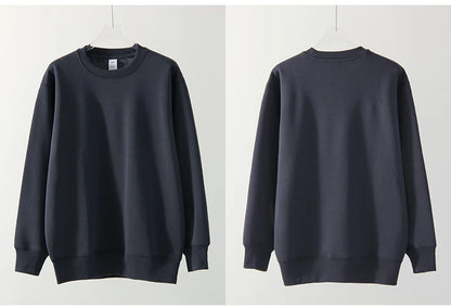 Winter Fleece Sweatshirts For Women Oversized Top Warm Pullovers Black Loose O Neck White Thick Velvet Sweatshirt Women Warm