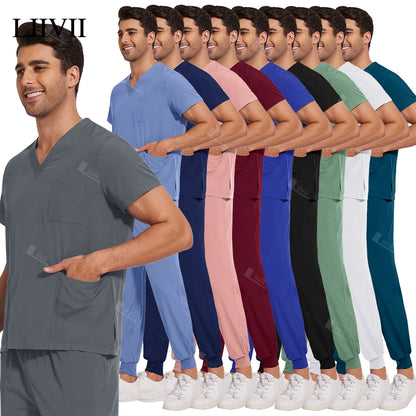 New Lightweight Anti-wrinkle Surgical Uniform Woman Men Medical Nurse Scrub Set Soft Breathable Jogger Nursing Clinical Workwear