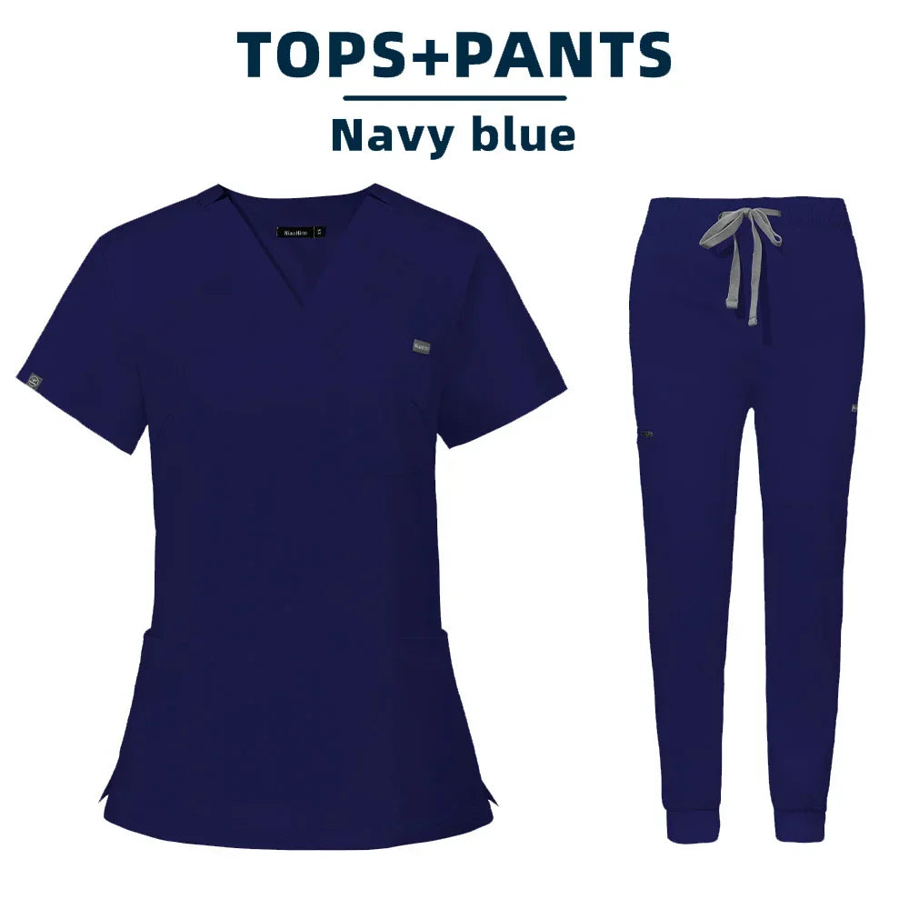 Women Scrubs Sets Nurse Accessories Medical Uniform Slim Fit Hospital Dental Clinical Workwear Clothing Surgical Overall Suits