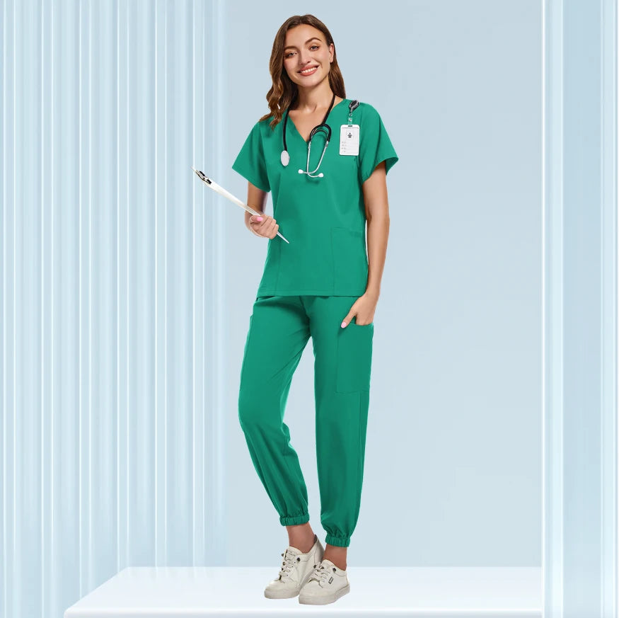 Unisex Doctor Medical Uniforms Men Women Nursing Clothes Beauty Costume Nursing Scrubs Sets Dentist Workwear Clinical Tops Pants